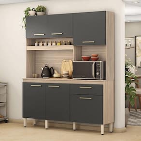 Kit Cozinha Compacta Ambiente álamo Avena Touch Grafito - Demóbile