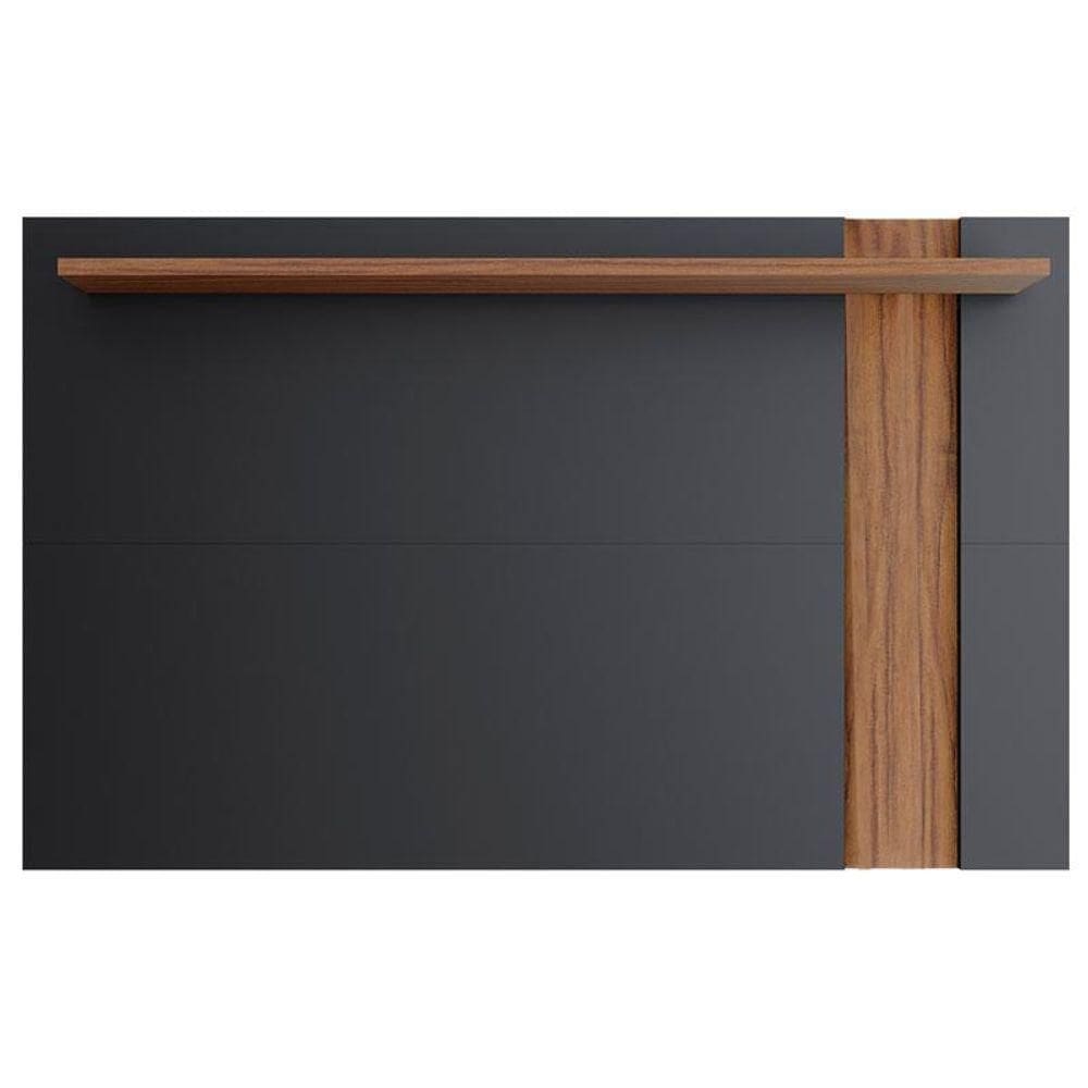 Painel Para Tv Suspenso Extensivo Leme Preto Acetinado Noce Milano - Colibri
