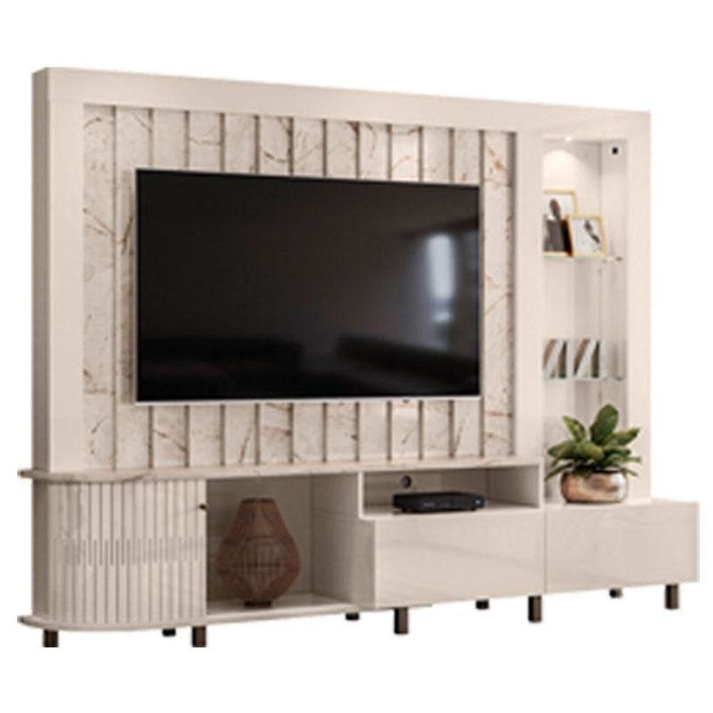 Estante Home Theater Le Mans Calacata Off White - Madetec