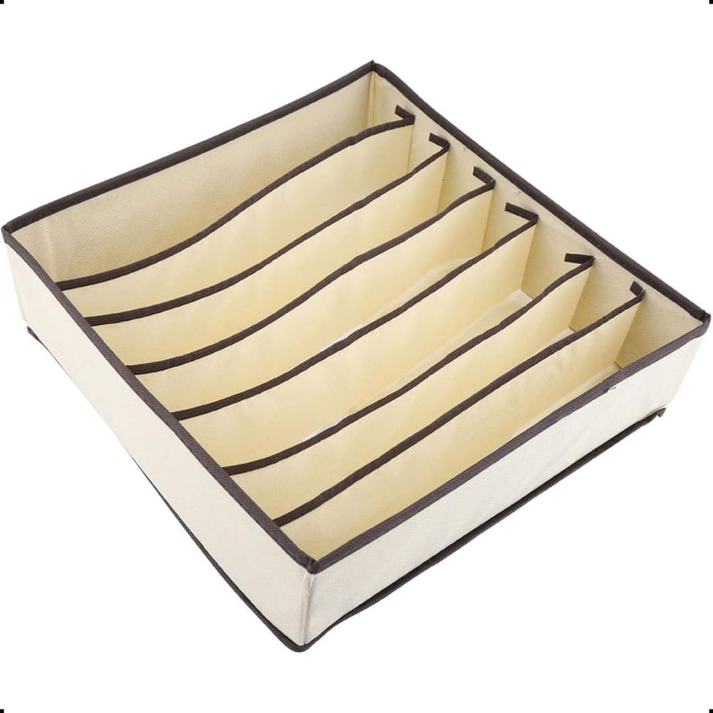 Organizador de Gaveta Guarda Roupa 32x32x10 7 Divisões Bege