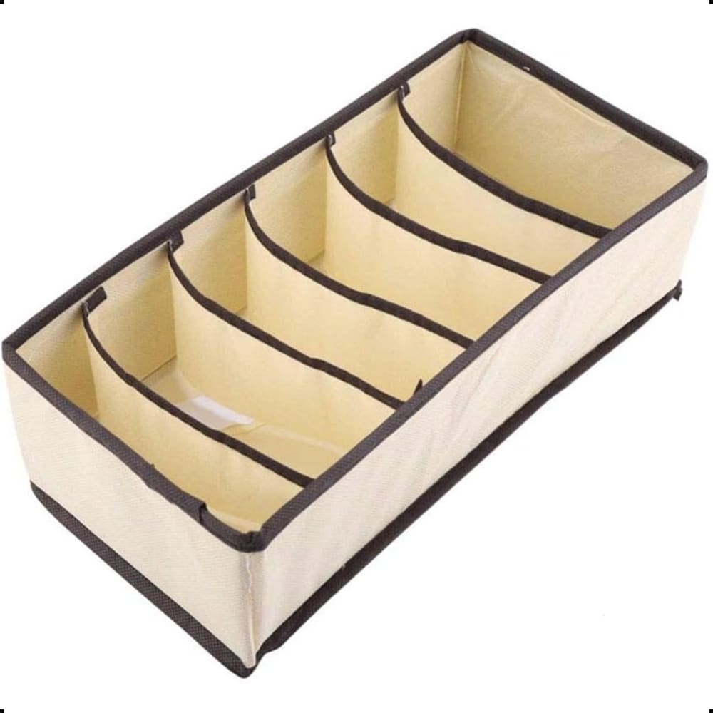 Organizador de Gaveta Guarda Roupa 32x16x10 6 Divisões Bege