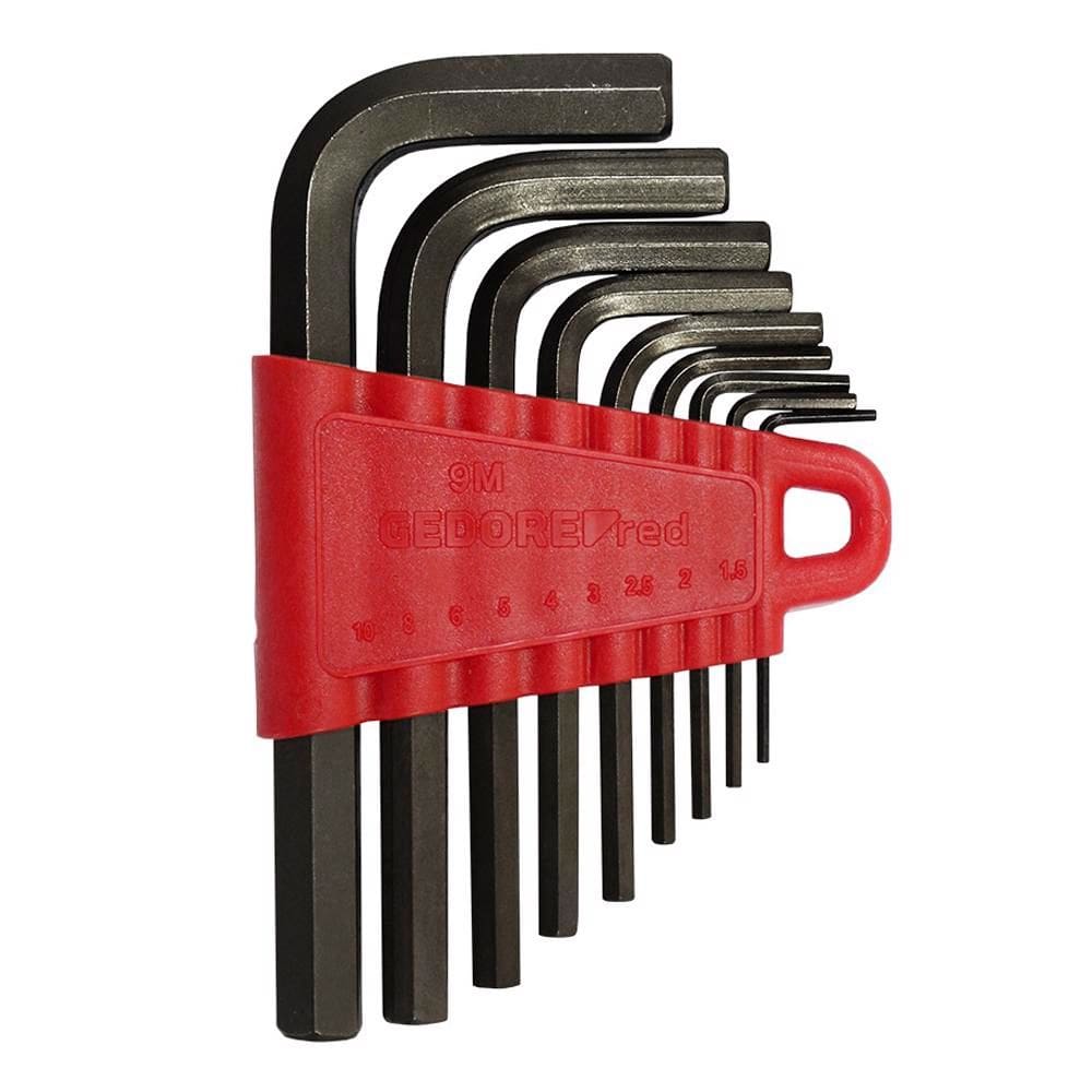 Jogo Chave Allen Hexagonal Curta 9 Peças 1,5 a 10 mm - Gedore Red 3369998