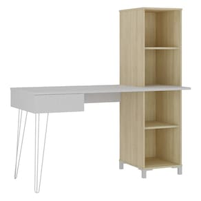 Mesa Escrivaninha com Estante Orizon A06 Terrazza/Carvalho - Mpozenato