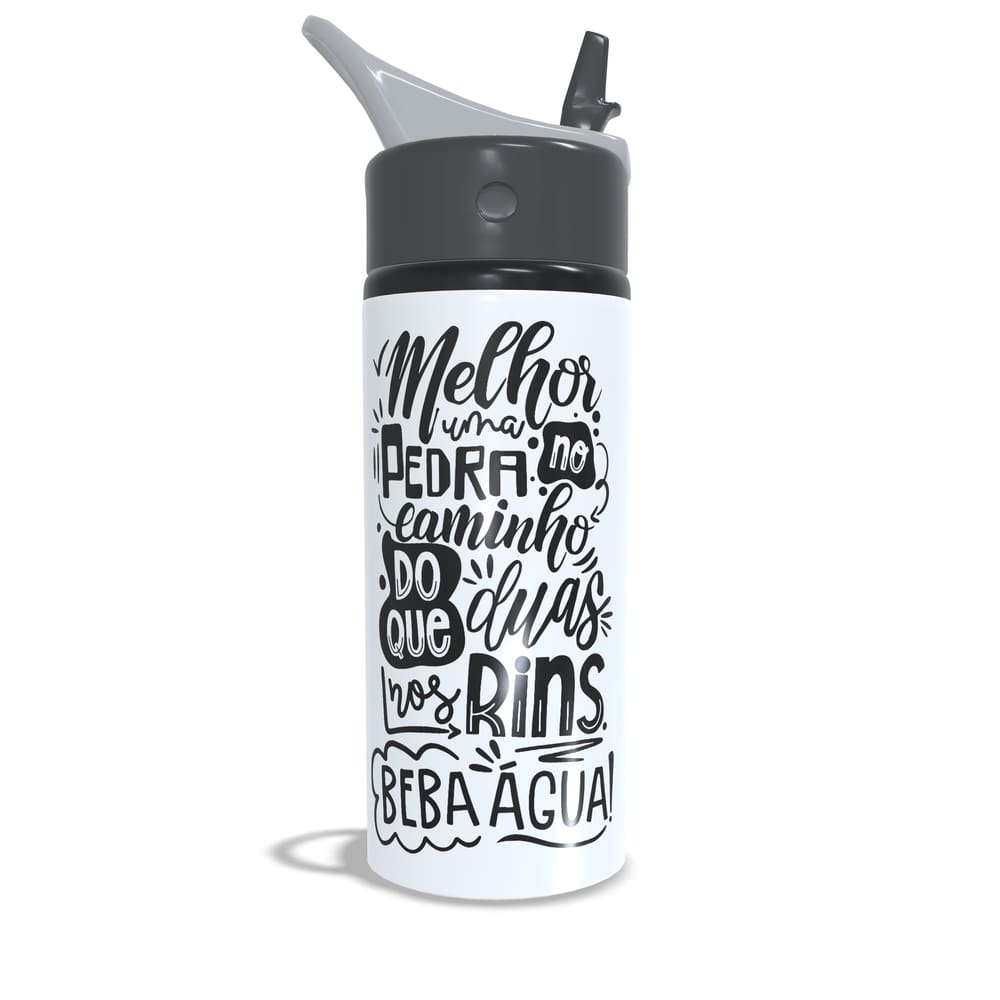 Garrafa 600ml Melhor uma pedra no caminho do que duas nos