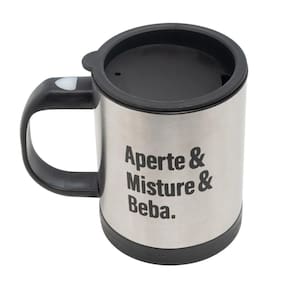 Caneca Mixer de Aço Inox com Tampa 380ml