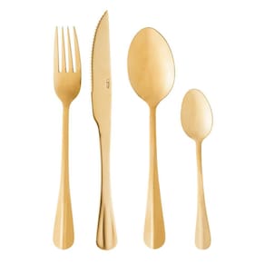 Faqueiro 24 Peças de Aço Inox Positano Dourado
