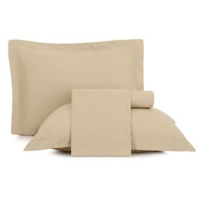 Jogo de Cama Queen 4 Peças Altenburg Toque Acetinado Bege