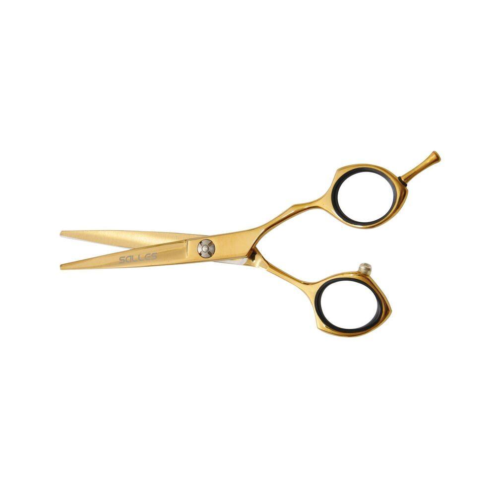 Tesoura Profissional Corte Fio Navalha 5.5 Polegadas Dourado