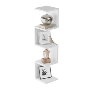 Prateleira de Canto Lyra 4 Nichos Decorativos Branco para Sala Quarto Livros
