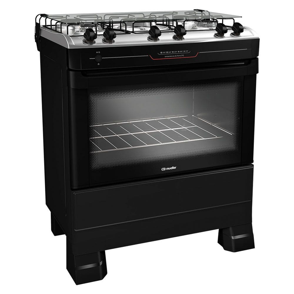 Fogão Mueller MFI5BF 5 Bocas Automático Mesa Inox Forno Total Clean