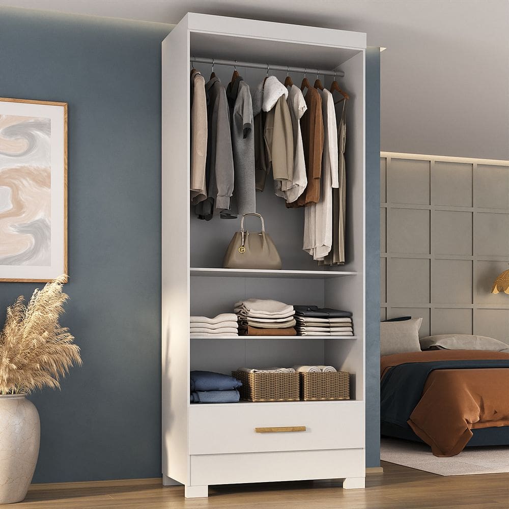 Guarda Roupa Smart Versatile 1 Gaveta Sem Portas Branco - Rodial Móveis