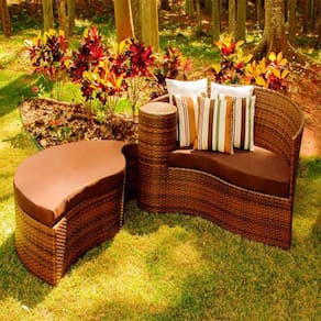 Chaise Meia Lua em Alumínio Almofadas Impermeáveis Piscina, Jardim, Área, Sala