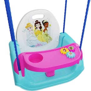 Cadeira de Balanço Infantil Princesas Disney Suporta 30kg Ajustável com Porta Copo Adesivos +2 Anos Pais & Filhos