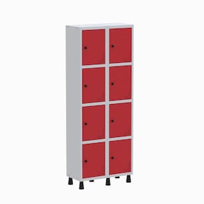 Roupeiro Aço Light 2v 08 Portas Gr302/8 Cinza/Vermelho