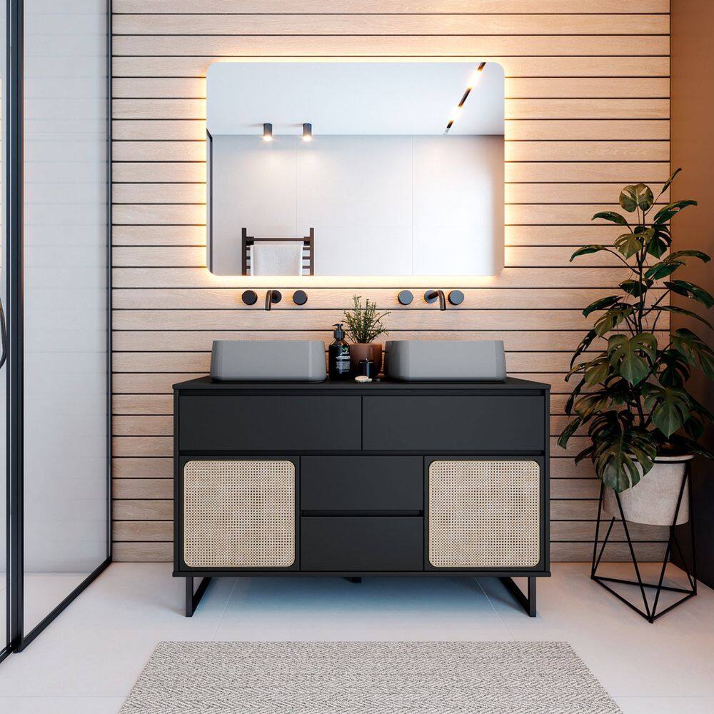 Gabinete para Banheiro em Mdf Jungle Preto