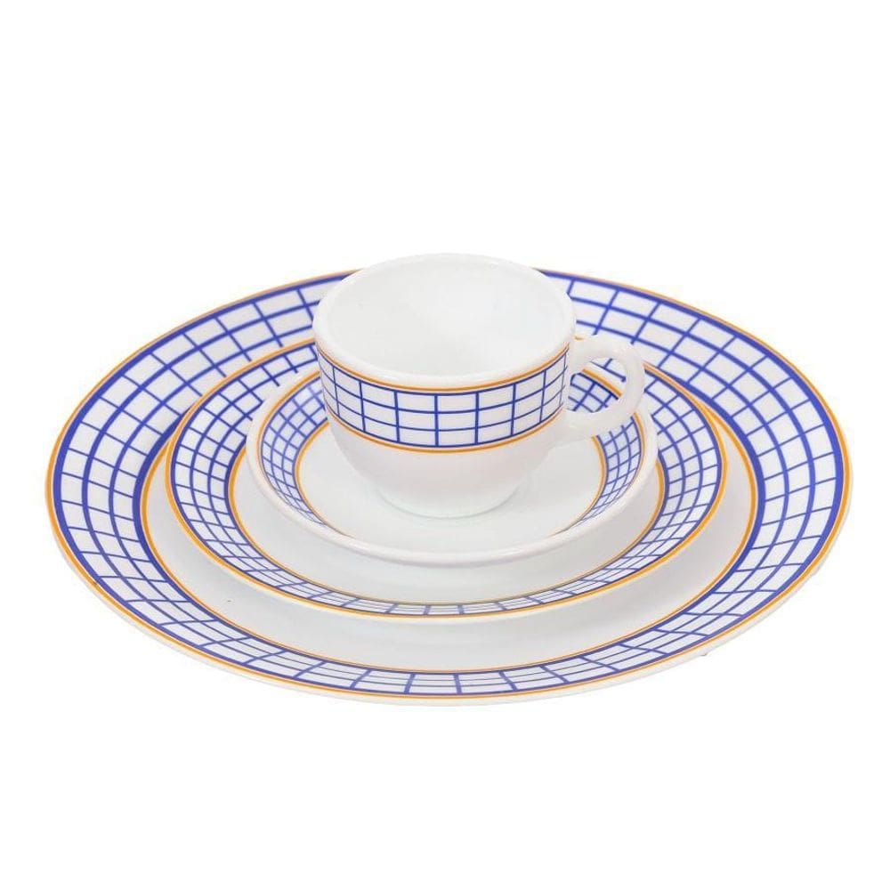 Aparelho Jantar Plain Grid Vd 16 Pecas