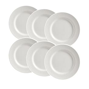 Conjunto de 6 Pratos Sobremesa de Cerâmica Satin White 21cm - Alleanza