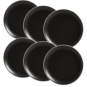 Conjunto de 6 Pratos Raso de Cerâmica Preto Acetinado 29cm - Alleanza