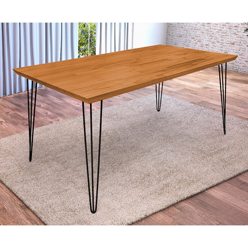 Mesa Jantar Industrial Madeira Maciça Lanna 1,60m - Imbuia