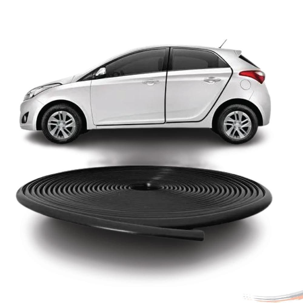Borracha Protetora Borda Portas Carro Universal 5 M Preta [F103]