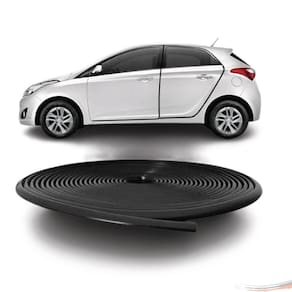 Borracha Protetora Borda Portas Carro Universal 5 M Preta [F103]