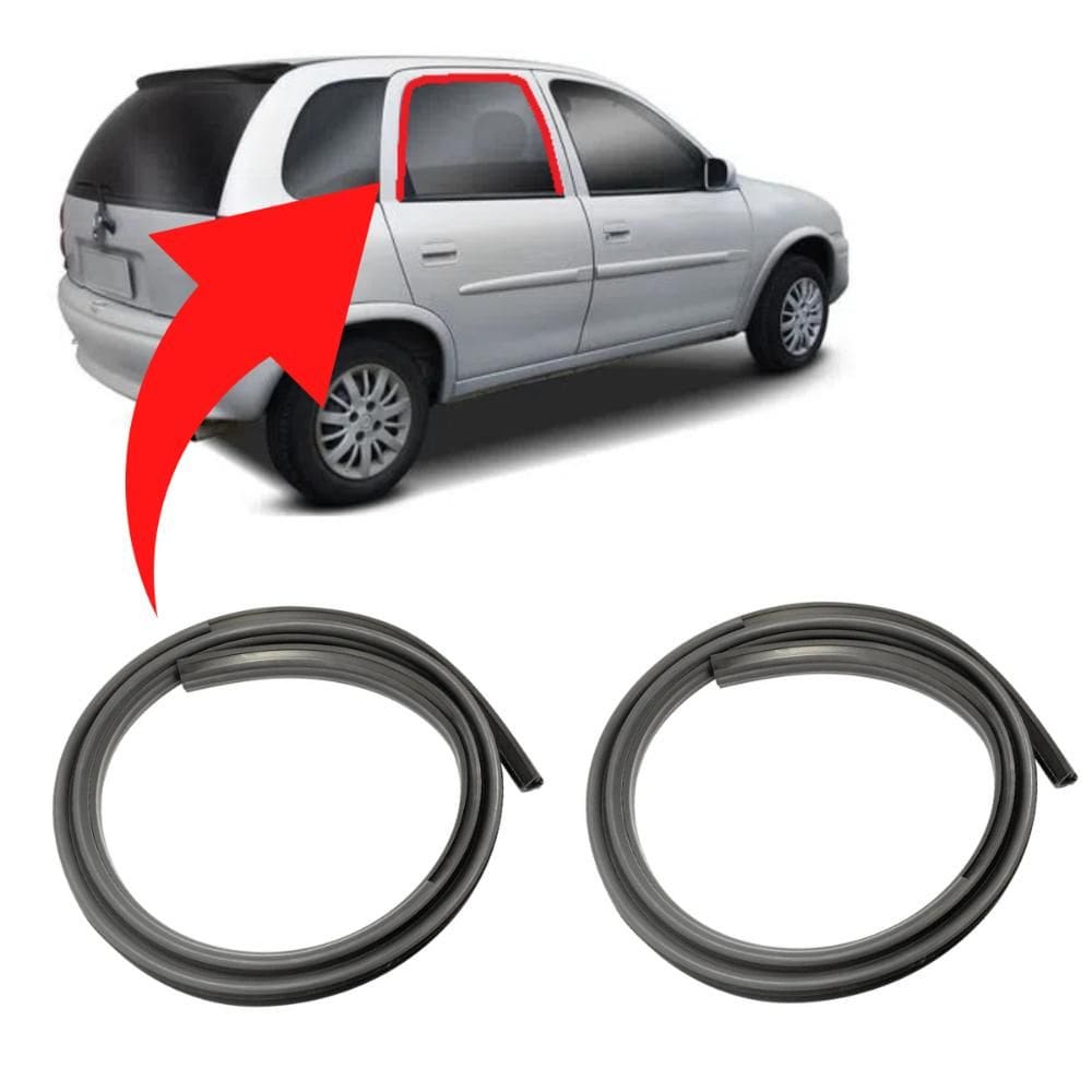 Par Canaleta Borracha Vidro Porta Traseira Corsa 4 Portas [F103]