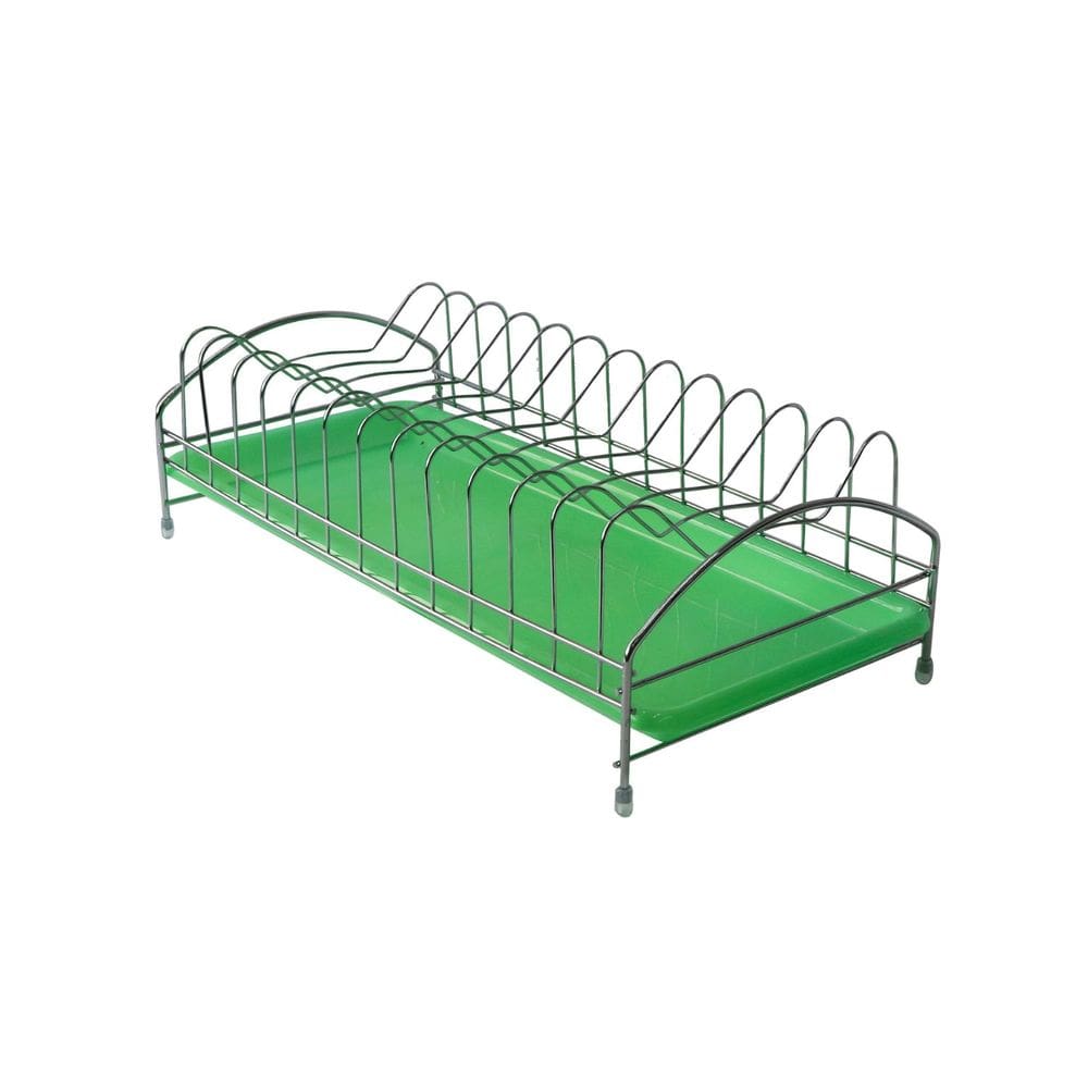 Escorredor De Pratos De Ferro E Bandeja De Plástico 2 Peças