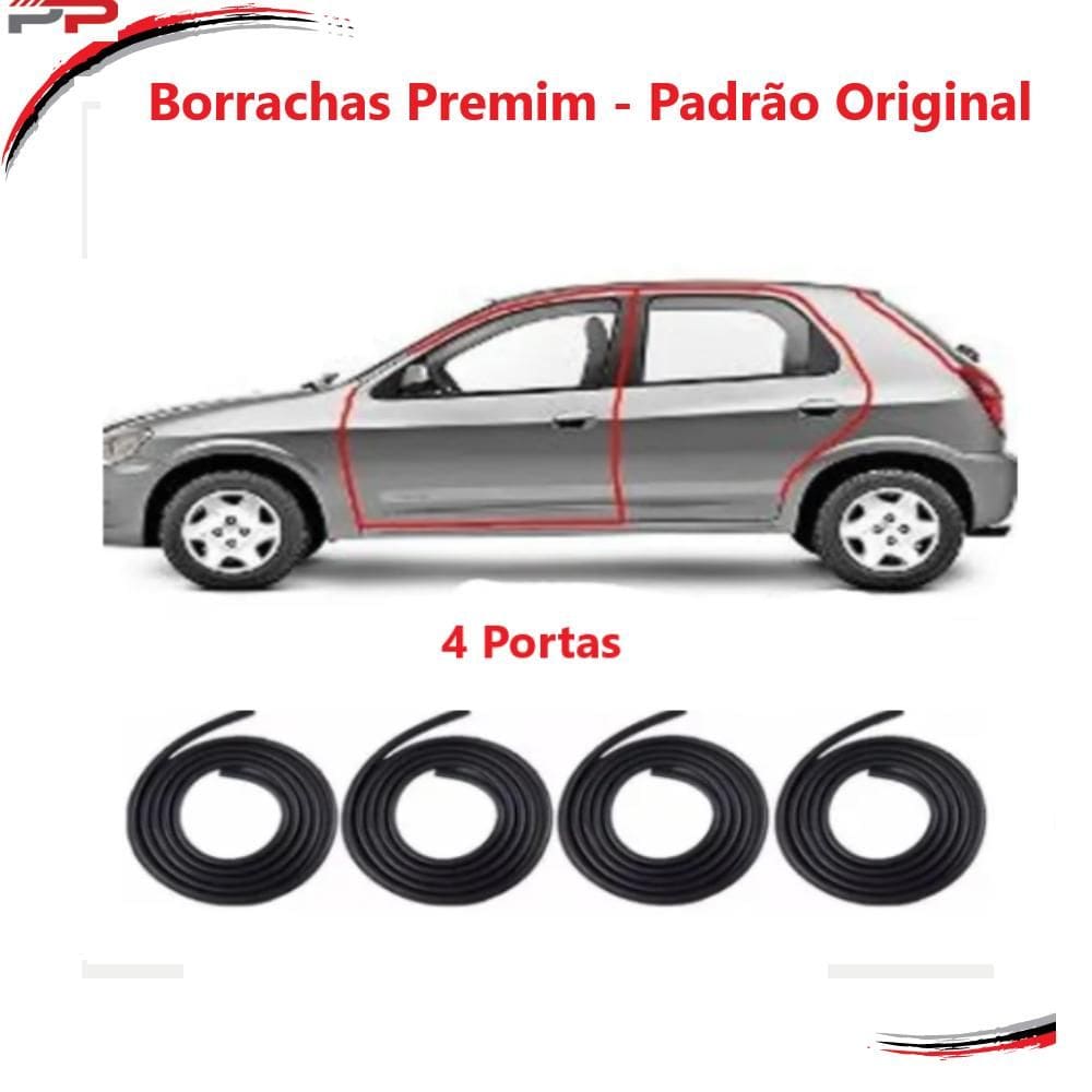 Kit Borracha Das Portas Corsa Celta Prisma 4 Portas Premium [F103]