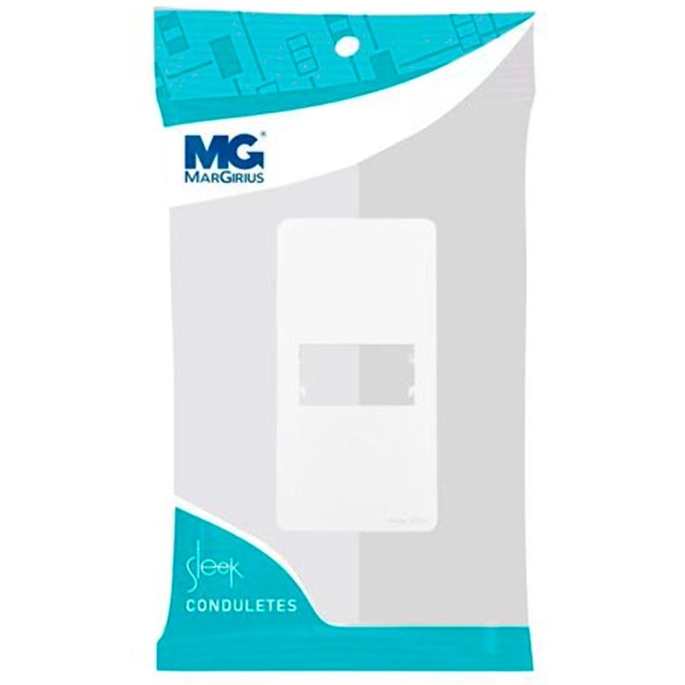 Placa e Suporte Condulete 3/4 Branco 1 posto Sleek Margirius