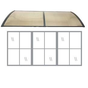 Kit Toldo Policarbonato Bronze e Preto 50cm x 1,5 metro Portas e Janelas