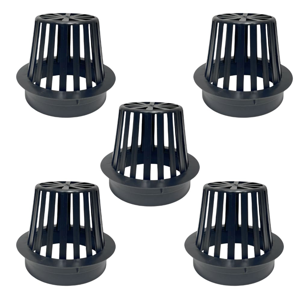 Kit 5 Abacaxi Hemisférico Ralo Anti Folhas 100mm Plástico Calha