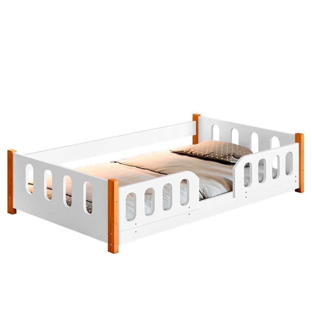 Mini Cama Infantil Com Proteção Lateral Branca Melissa Divaloto