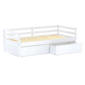 Cama Infantil Dreams Com 02 Gavetas Madeira Maciça Branco Megamobilia