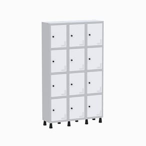 Roupeiro Aço Light 3v 12 Portas Gr303/12 Cinza/Branco