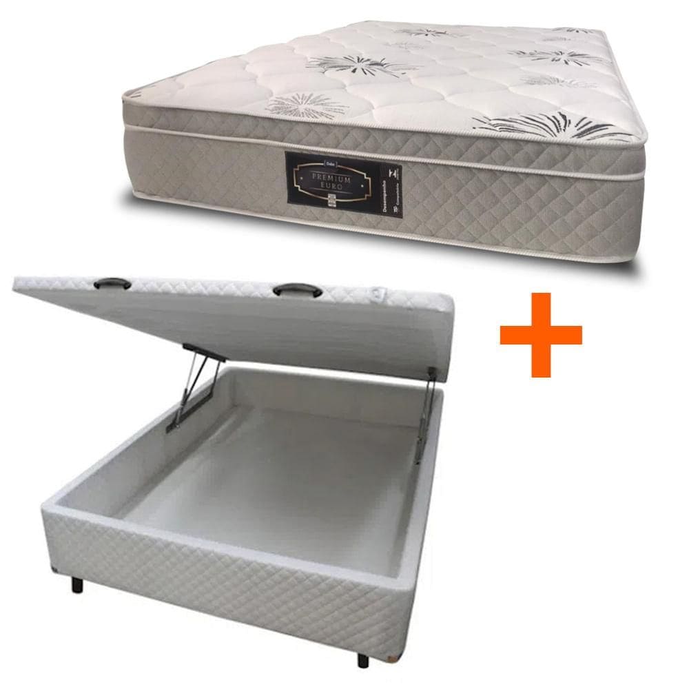 Cama box Baú Viúva mais Colchão Dabe Premium Euro 120x200