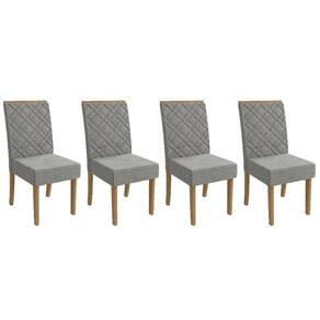 Cadeira Sala de Jantar 2CAD149FR Kit 4 Un Freijó - Assento/Encosto Linho Cinza Mesclado - Kappesberg