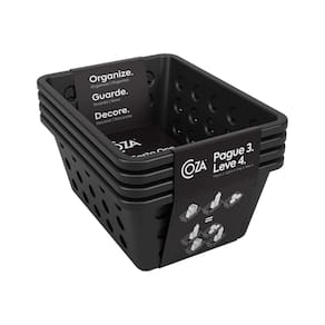 Kit 4 Cestos Organizadores De Armário e Prateleiras Pequeno Com Alça One Coza