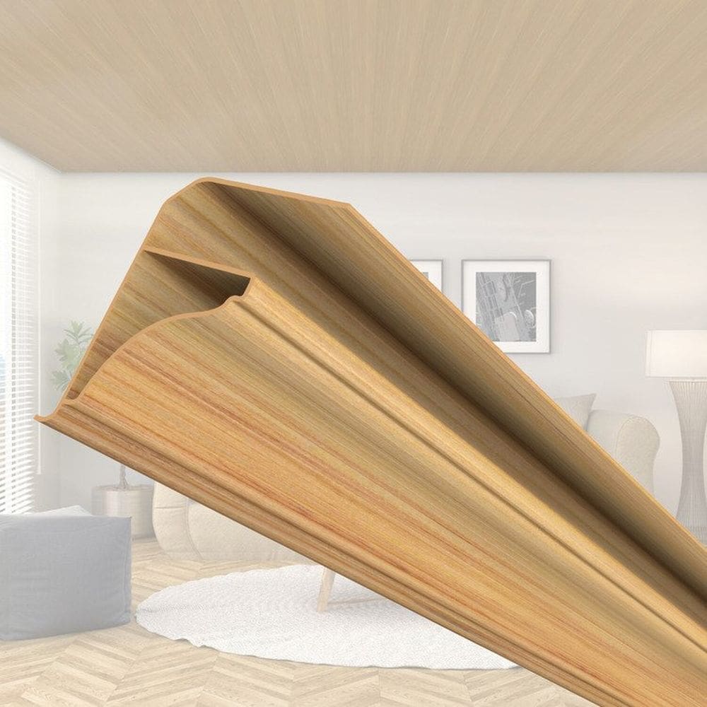Kit 5 Caixas com 300 M Moldura de Pvc 8mm X 38mm X 3m Permatti Cerejeira