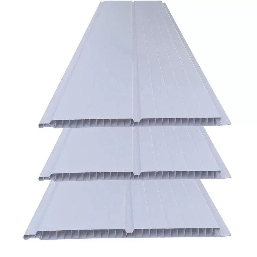 Kit 5 Caixas com 30 M² Forro de Pvc 8mm X 20 Cm X 3,00m Bariri Branco Gelo