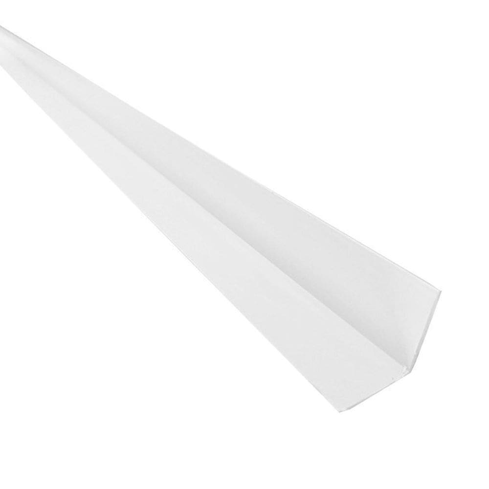 Kit 5 Caixas com 75 M Cantoneira em L Pvc Protetor de Canto 25x25mm Barra 300cm Bariri Branco Neve