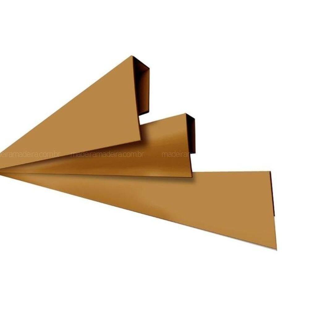 Kit 5 Caixas com 45 M Rodaforro Perfil U Polifort para Acabamento Lateral 8mm X 3cm X 3,00m barra Mogno