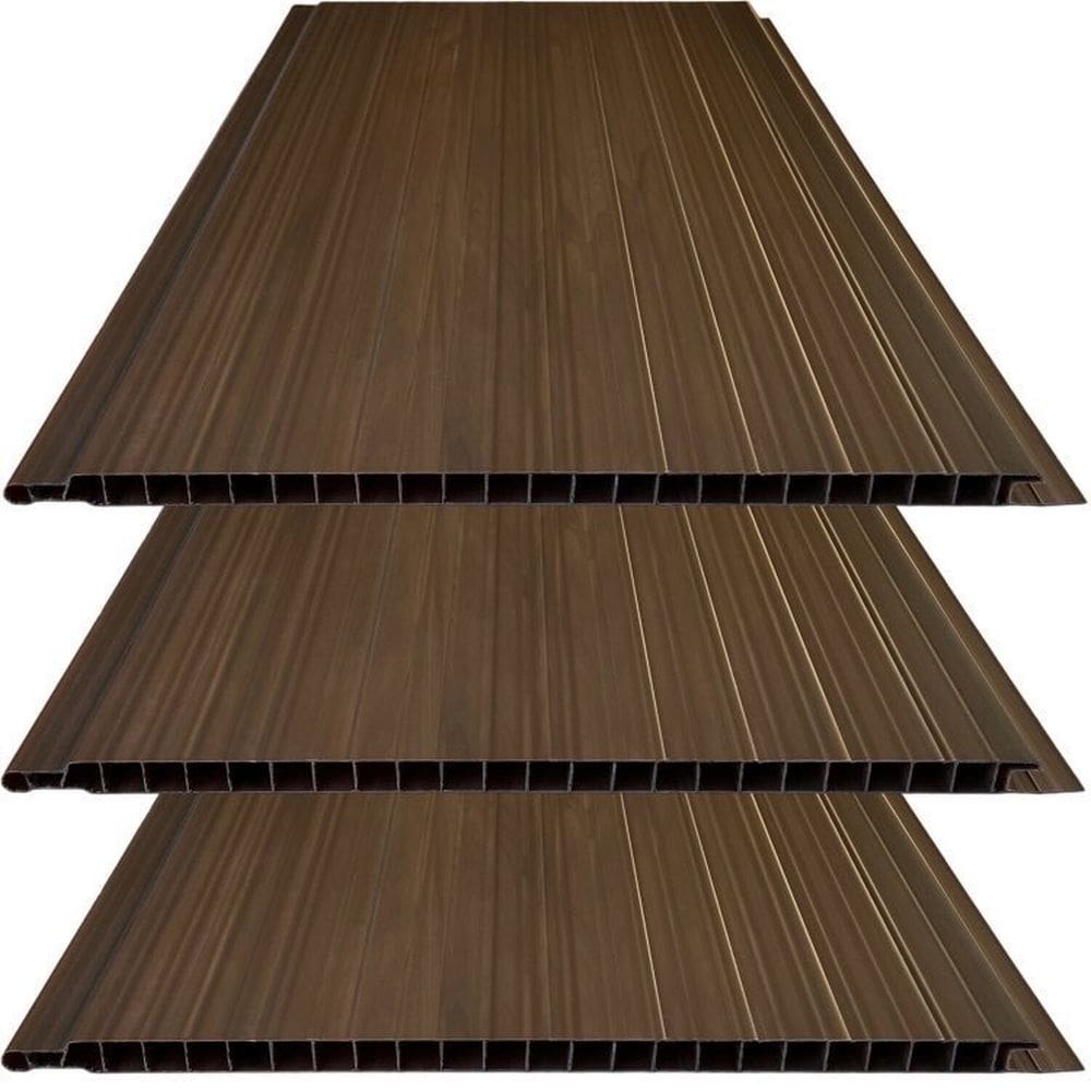 Kit 5 Caixas com 30 M² Forro de Pvc Plus 8mm X 20cm X 3,00m Bariri Mogno