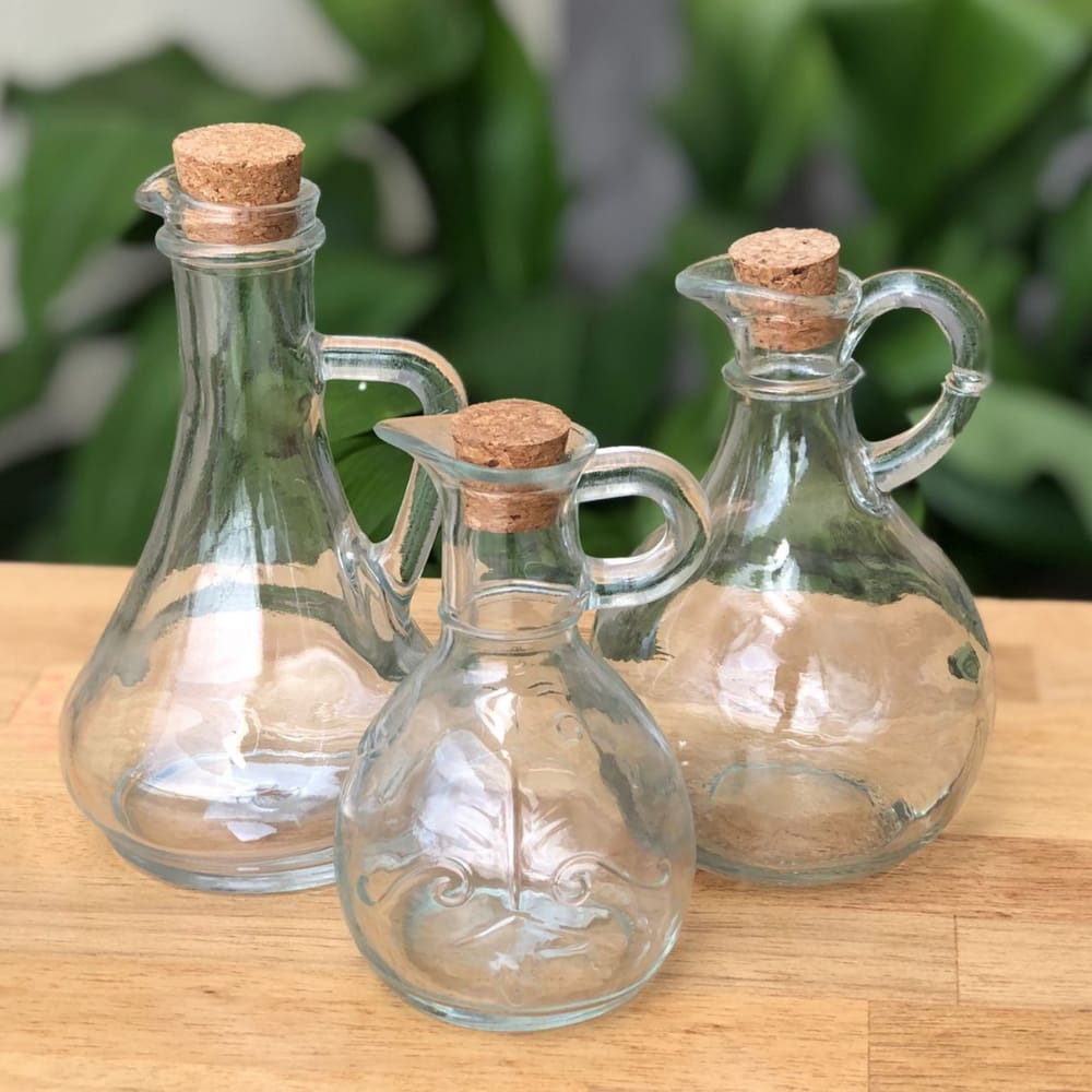 Kit galheteiro 3 Pçs Azeite Vinagre Molho Vidro c/rolha-10