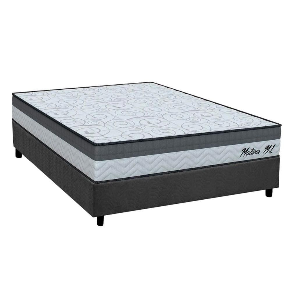 Conjunto Box Viúva: Colchão Anatômico Orthoflex D33 / Matera ML + Base CRC Suede Gray(128x188)
