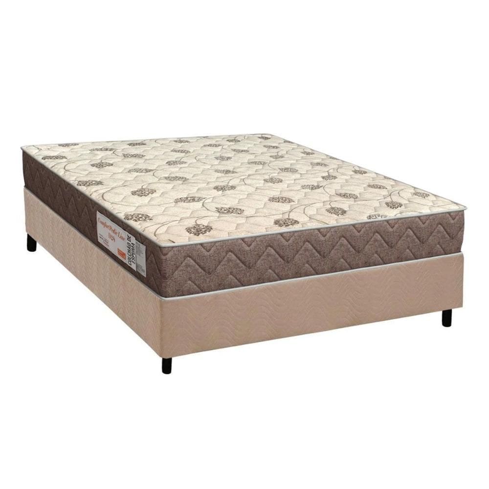 Conjunto Box Casal: Colchão Espuma Orthoflex D28 Comfortpedic + Base CRC Suede Clean(138x188)
