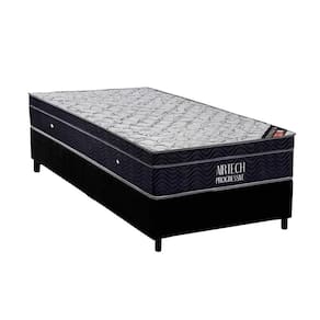 Conjunto Box Solteiro: Colchão Molas Ortobom Nanolastic Airtech Progressive + Base CRC Suede Black(78x188)
