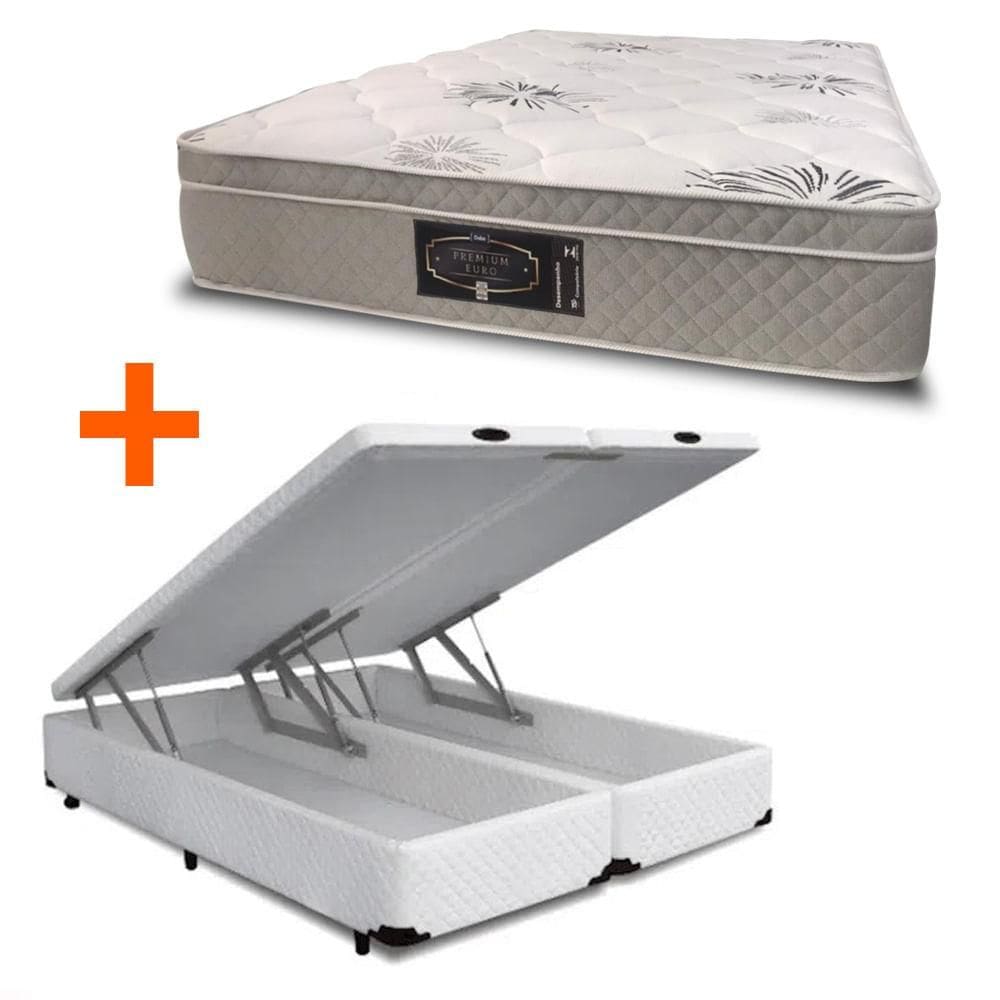 Cama box Baú Queen mais Colchão Dabe Premium Euro - 158x198