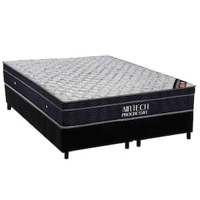 Conjunto Box King: Colchão Molas Ortobom Nanolastic Airtech Progressive + Base CRC Suede Black(193x203)