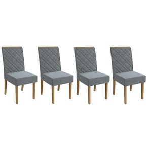 Cadeira Sala de Jantar 2CAD149FR Kit 4 Un Freijo Assento/Encosto Cinza - Kappesberg