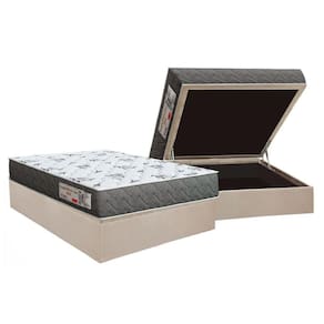 Conjunto Box Baú Casal: Colchão Espuma Orthoflex D33 ComfortPedic Line Black + Base CRC Suede Clean(138x188)